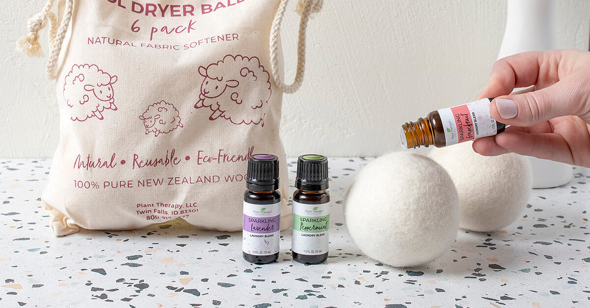 Plant Therapy Laundry Essentials - Natural Oils & Wool Balls for