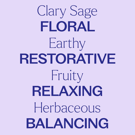 Clary Sage Essential Oil Pre-Diluted Roll-On key features: Floral, earthy, restorative, fruity, relaxing, herbaceous, and balancing