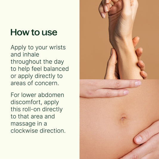 How to Use Clary Sage Essential Oil Pre-Diluted Roll-On. Apply to wrists or areas of concern