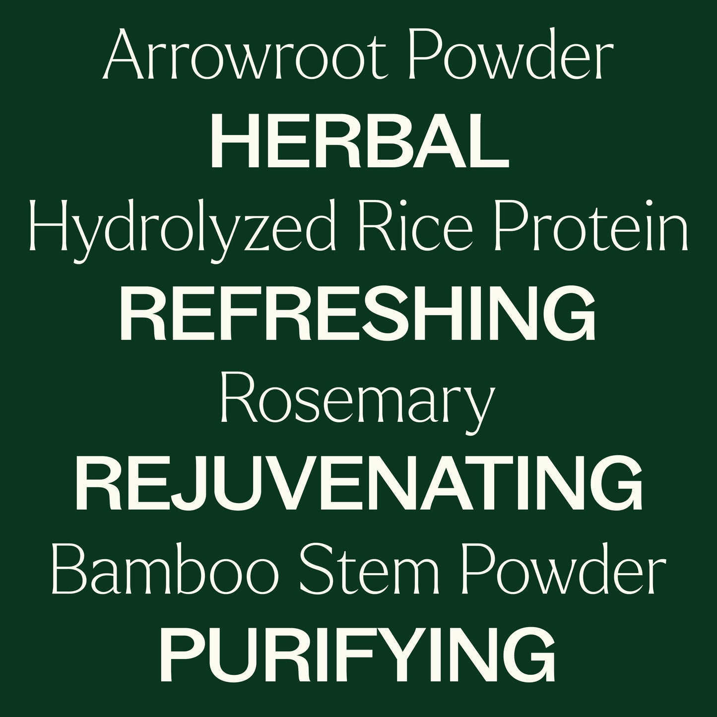 Hair Therapy Dry Shampoo with arrowroot powder, rice protein, rosemary, bamboo stem powder
