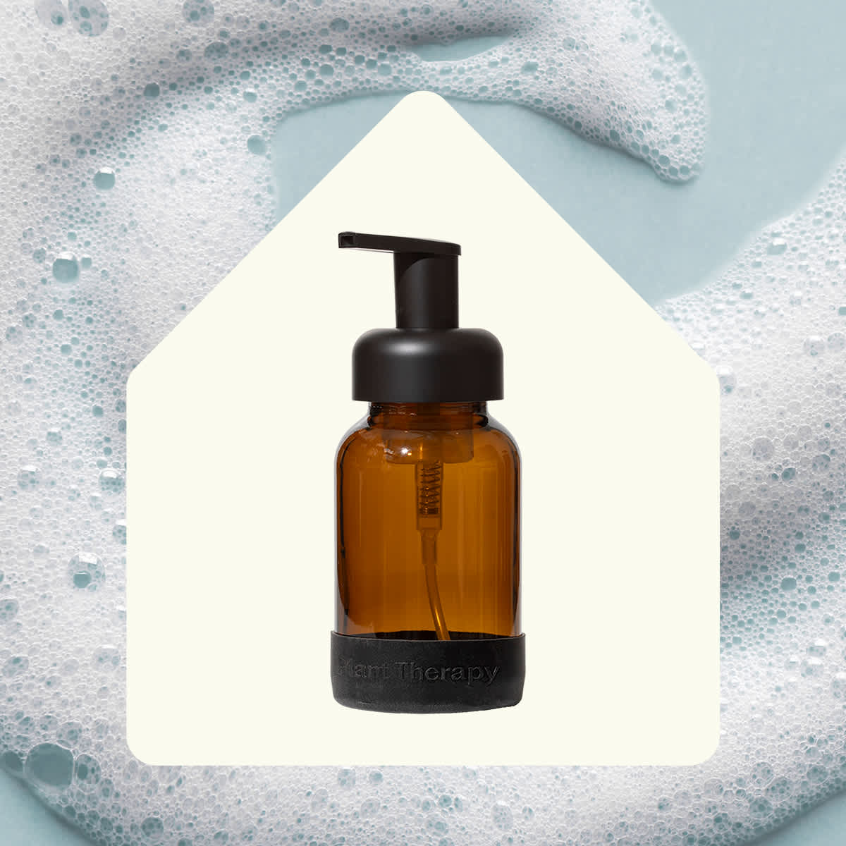 Glass Foaming Bottle with Black Silicone Sleeve 8 oz