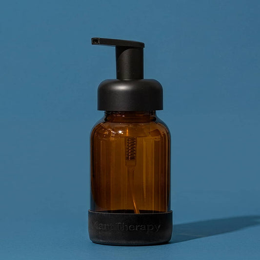 Glass Foaming Bottle with Black Silicone Sleeve 8 oz