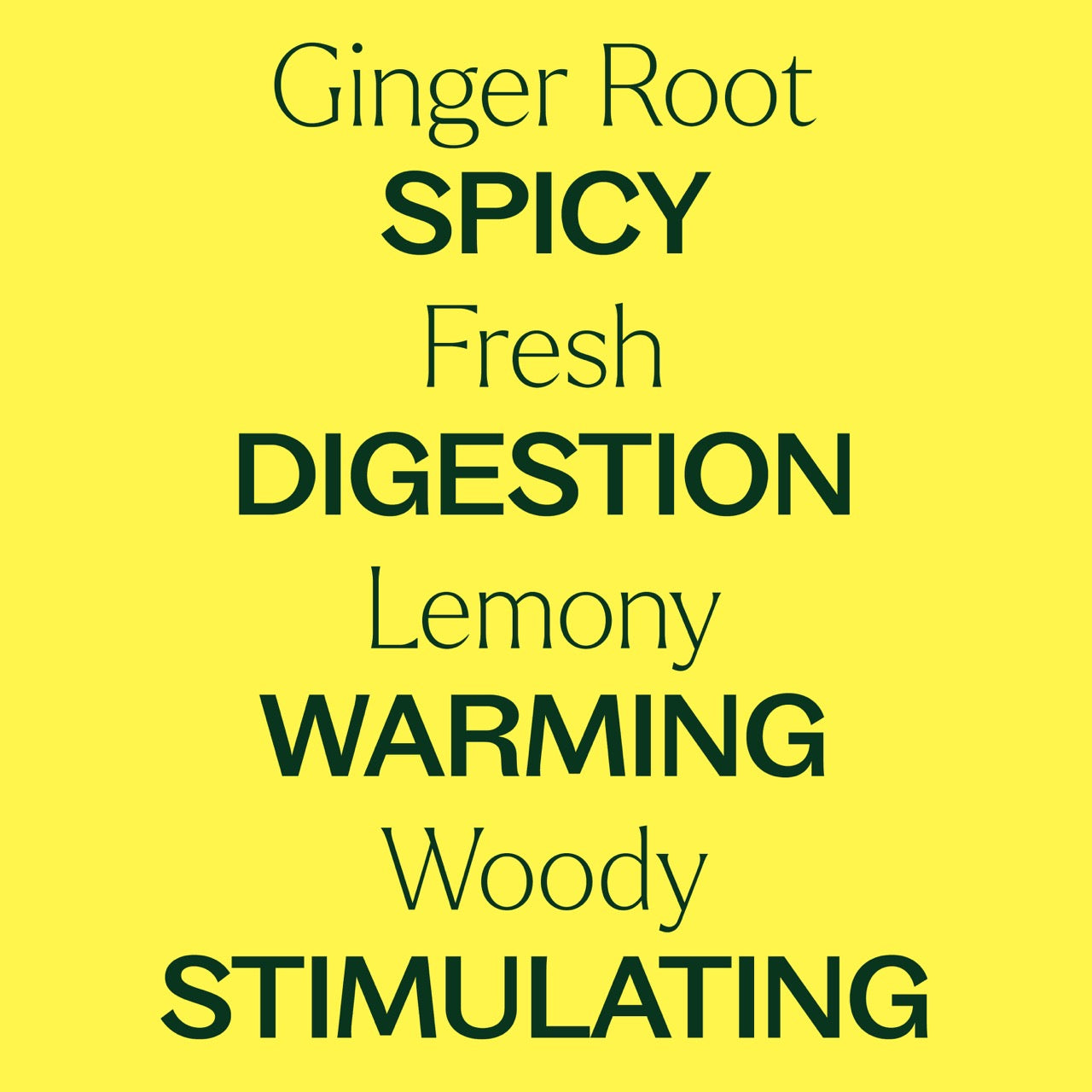 Ginger Root CO2 Extract key features: Spicy, fresh, digestion, lemony, warming, woody, stimulating