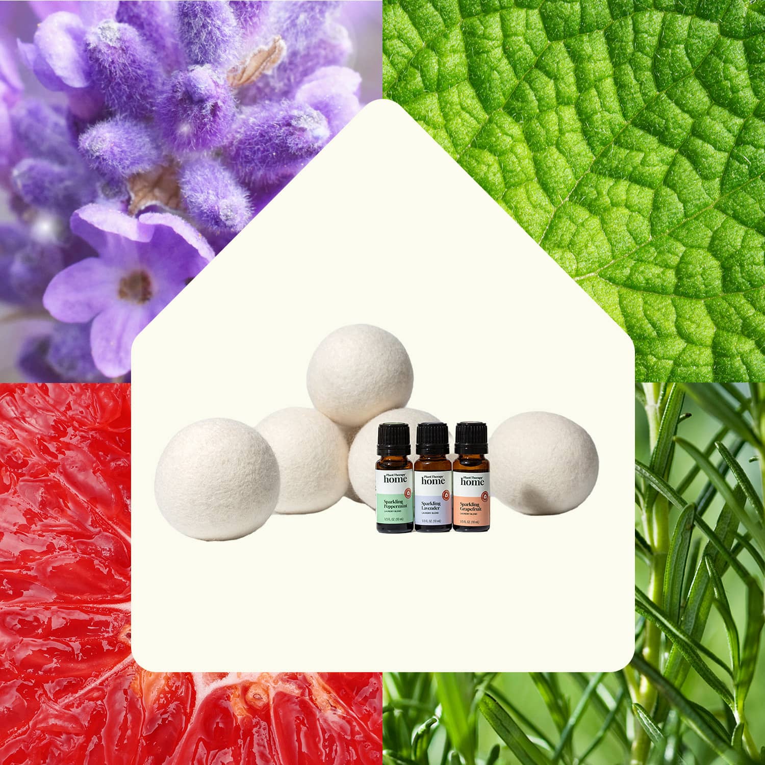 Wool Dryer Balls 6 Pack and Sparkling Laundry Blend 3 Pack