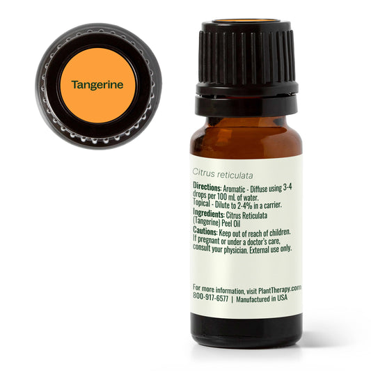 Tangerine Essential Oil Back label with instructions and ingredients