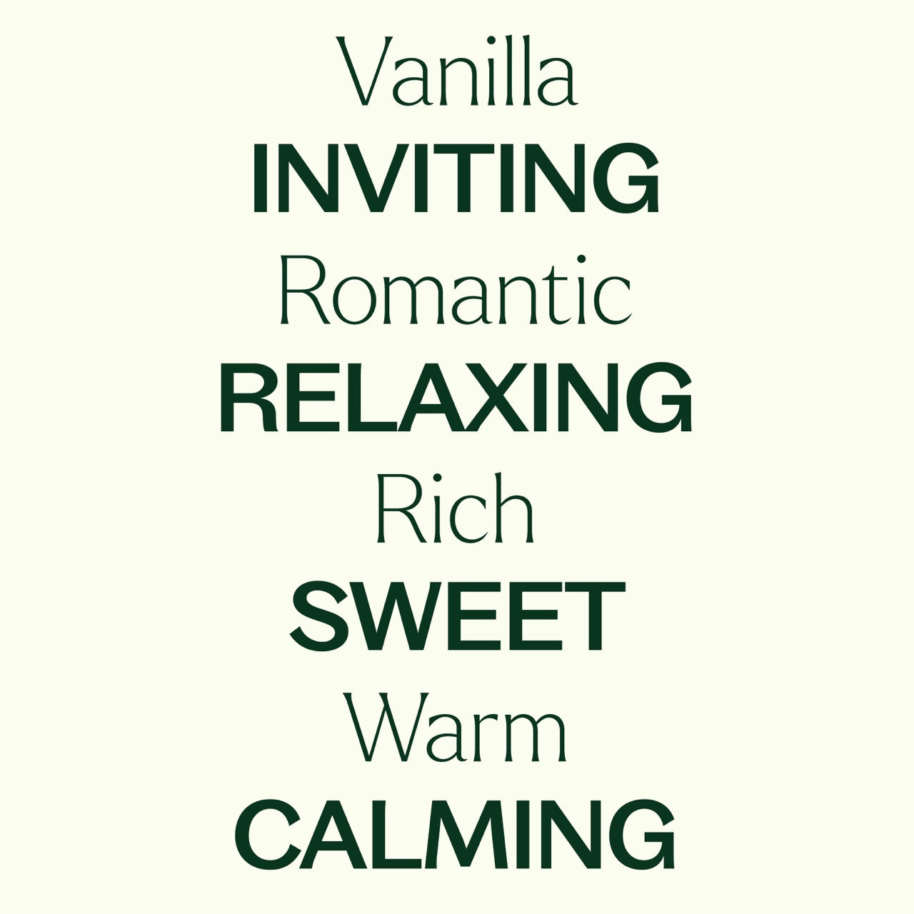 Vanilla Botanical Extract key features: inviting, romantic, relaxing, rich, sweet, warm, calming