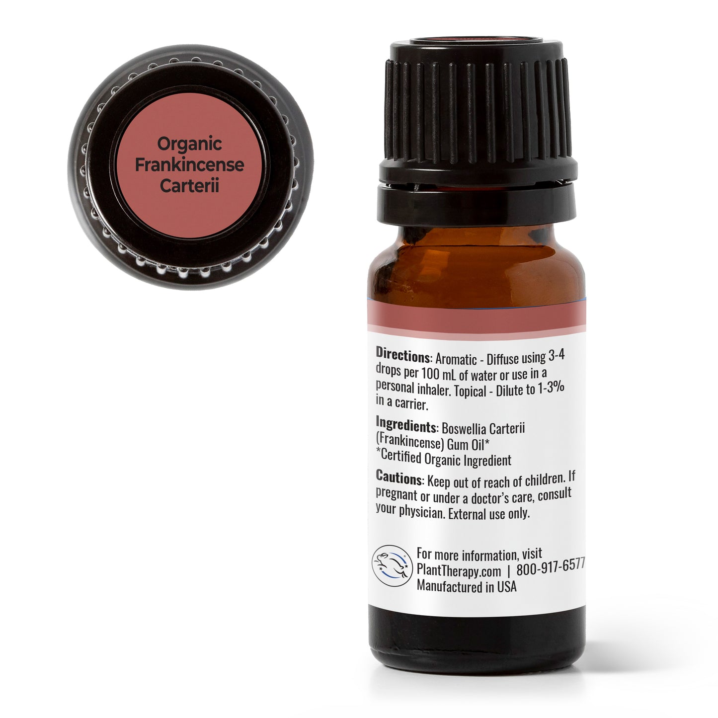 Organic Frankincense Carterii Essential Oil back label