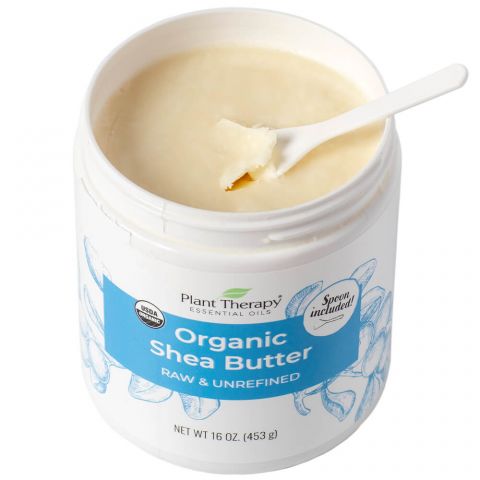 organic shea butter jar with spoon