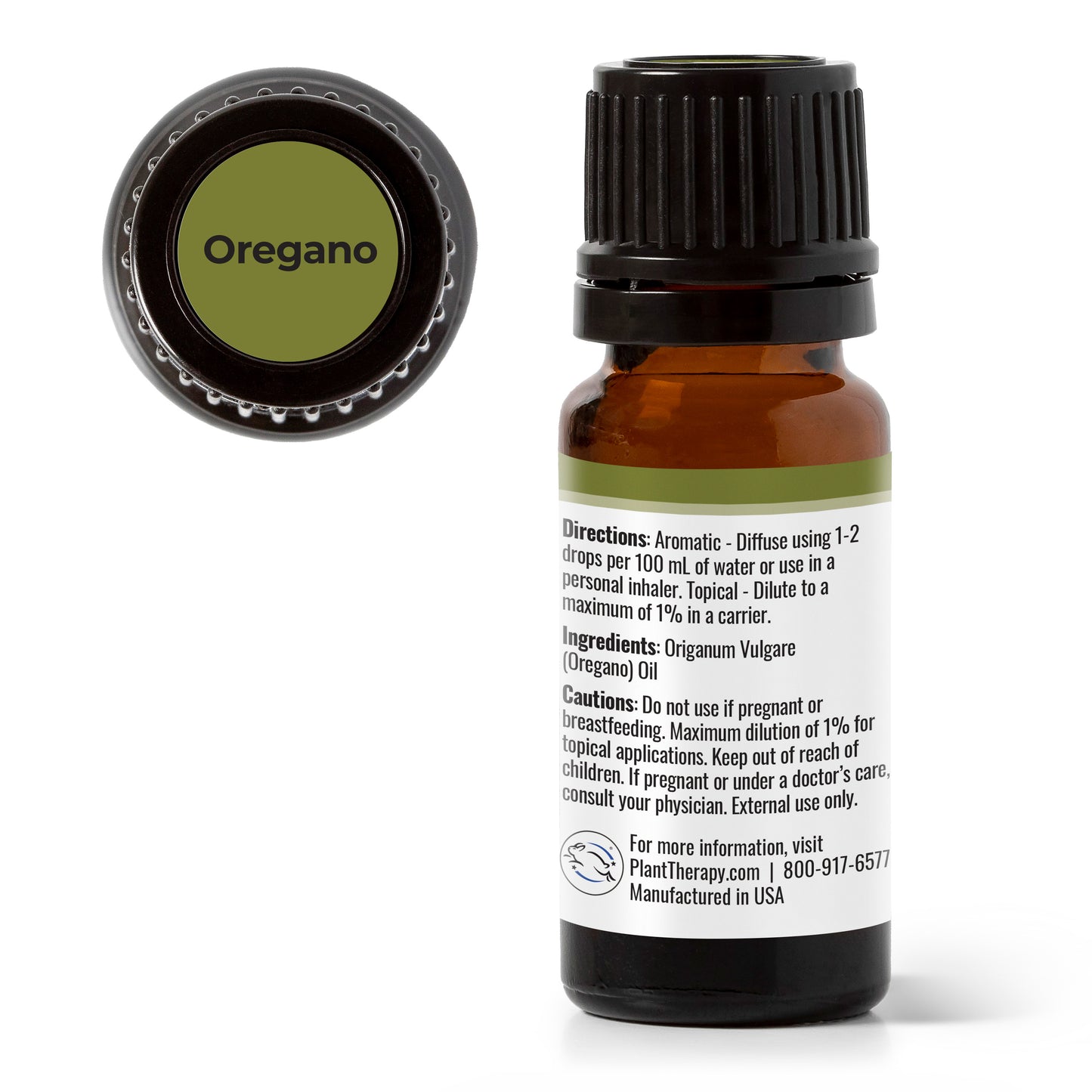 Back label Oregano Essential Oil