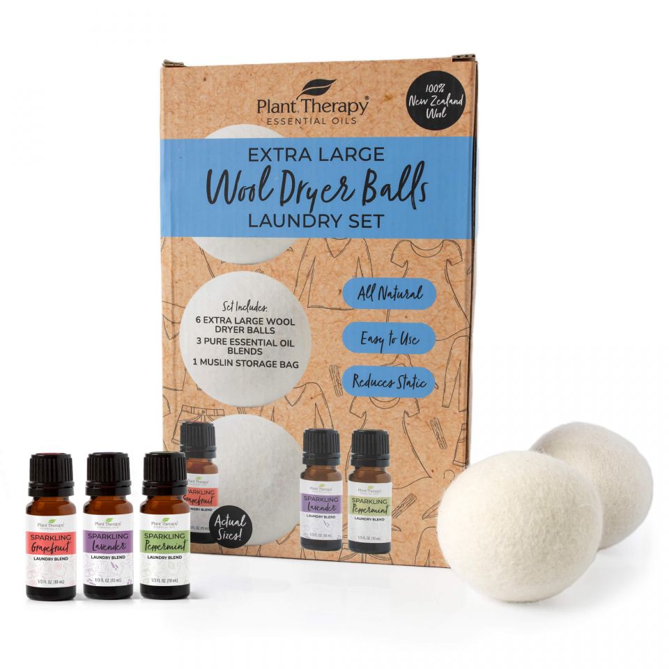Wool Dryer Balls & Lavender Essential Oil Set