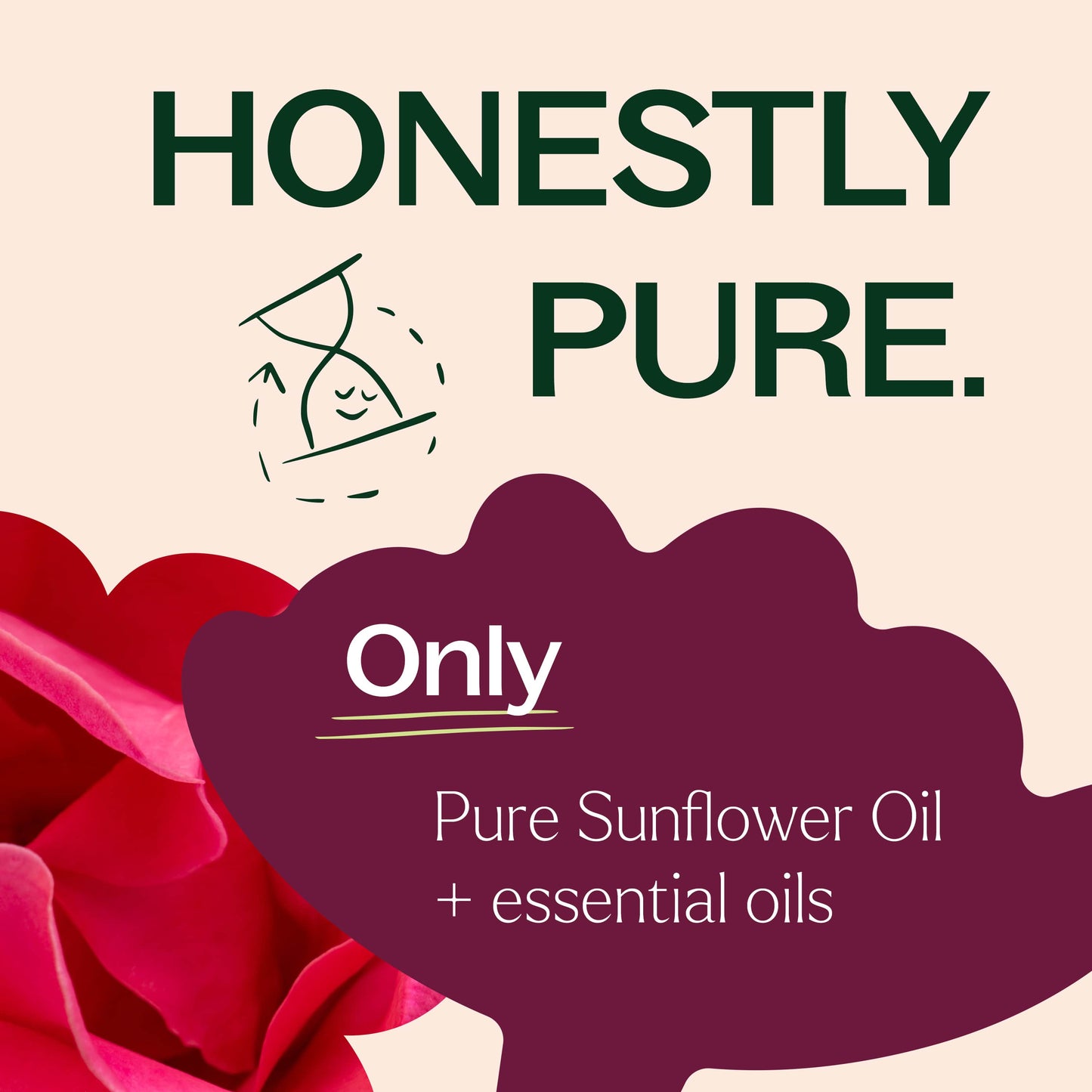 Anti Age Body Oil is honestly pure. Only sunflower oil and essential oils.