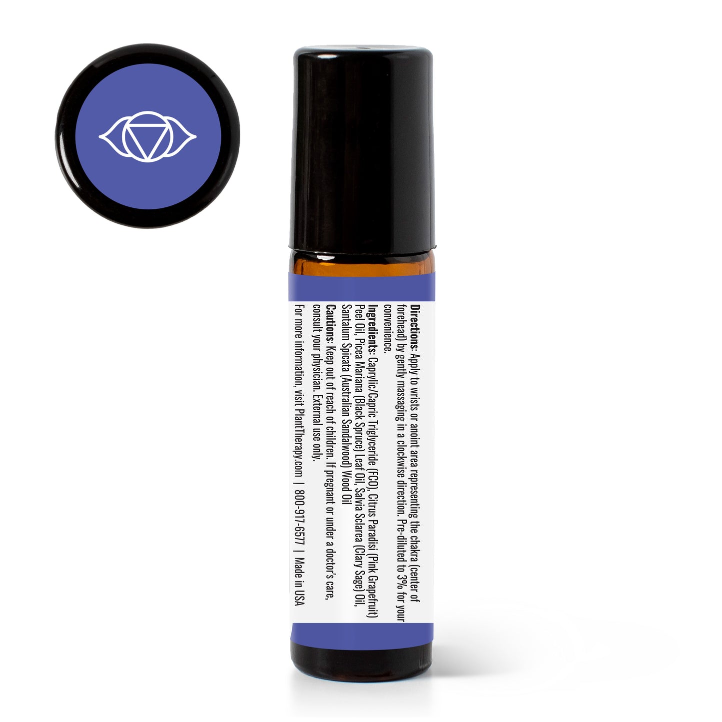 Clear Intuition (Brow Chakra) Pre-Diluted Essential Oil Blend Roll-On 10 mL