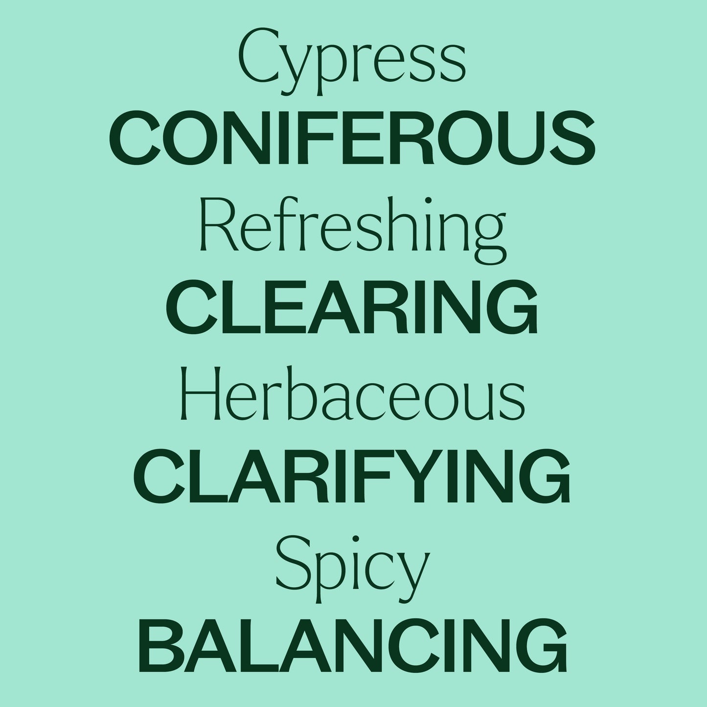 Key features of Cypress Essential Oil: Coniferous, refreshing, clearing, herbaceous, clarifying, spicy, and balancing