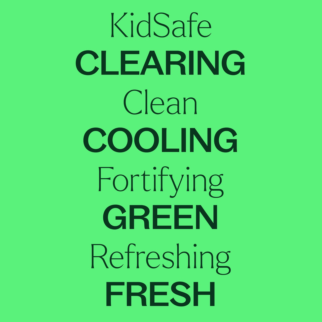 KidSafe Feelin' Good 3 Set main benefits. KidSafe, clearing, clean, cooling, fortifying, green, refreshing, fresh
