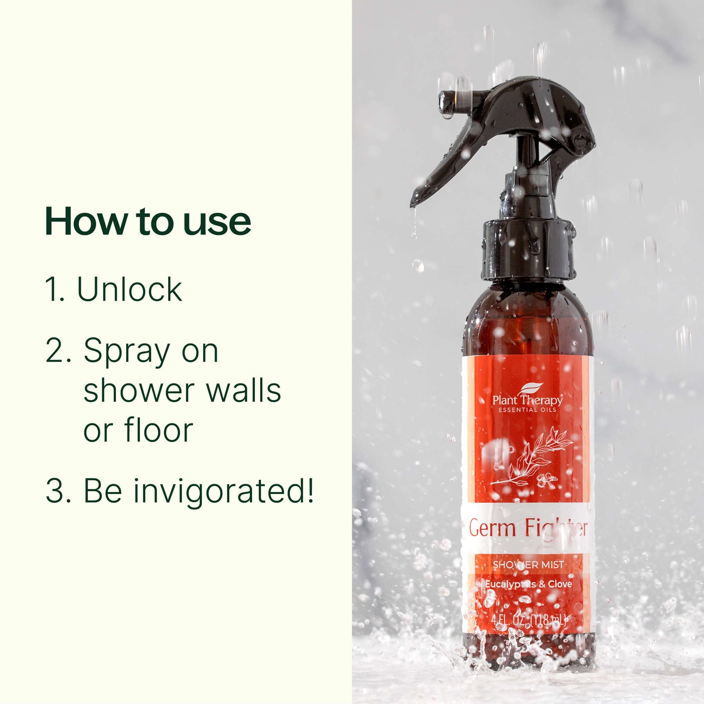 how to use Germ Fighter Shower Mist