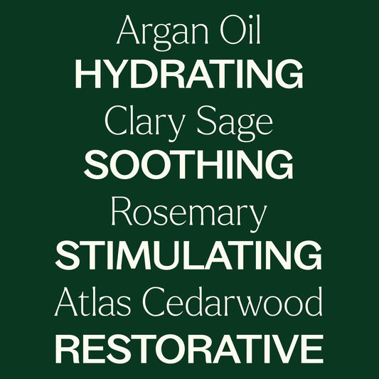 Hair Therapy Leave In Smooth & Grow Spray: argan oil, hydrating, clary sage, soothing, rosemary, stimulating, atlas cedarwood, restorative