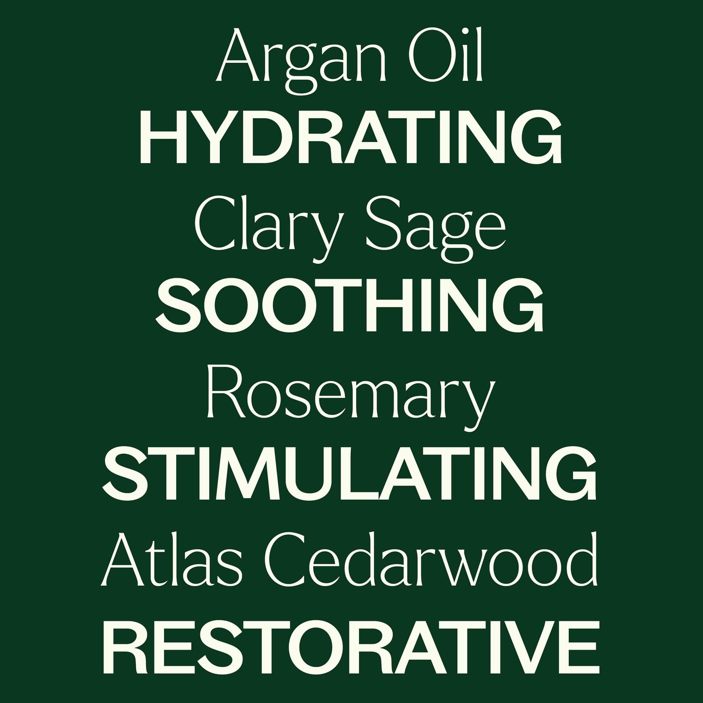 Hair Therapy Leave In Smooth & Grow Spray: argan oil, hydrating, clary sage, soothing, rosemary, stimulating, atlas cedarwood, restorative