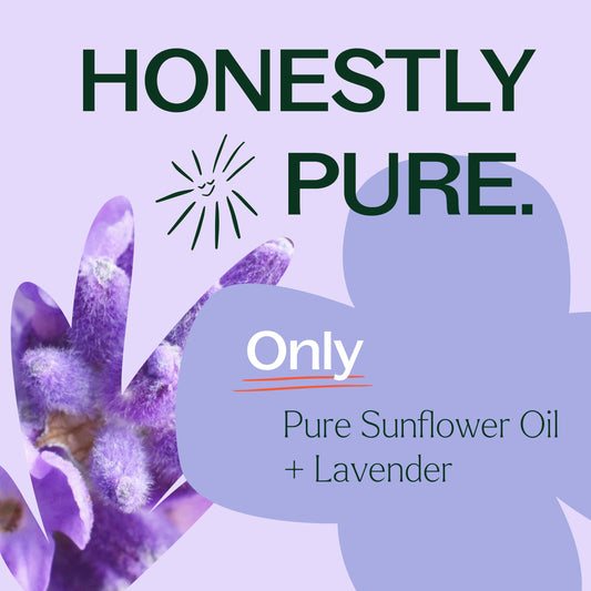Lavender Body Oil is honestly pure made with only sunflower oil and pure lavender
