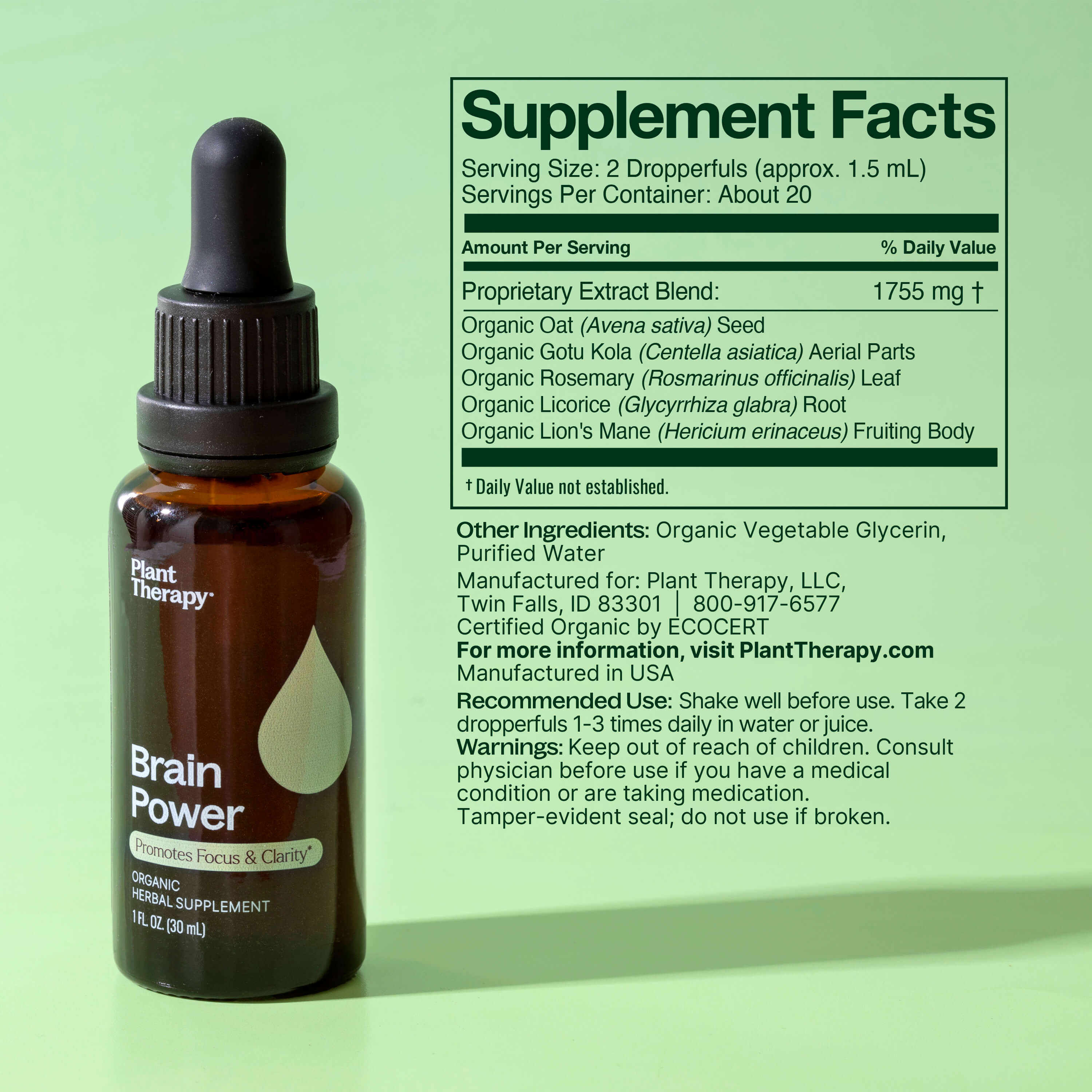 Brain Power Organic Herbal Supplement – Plant Therapy