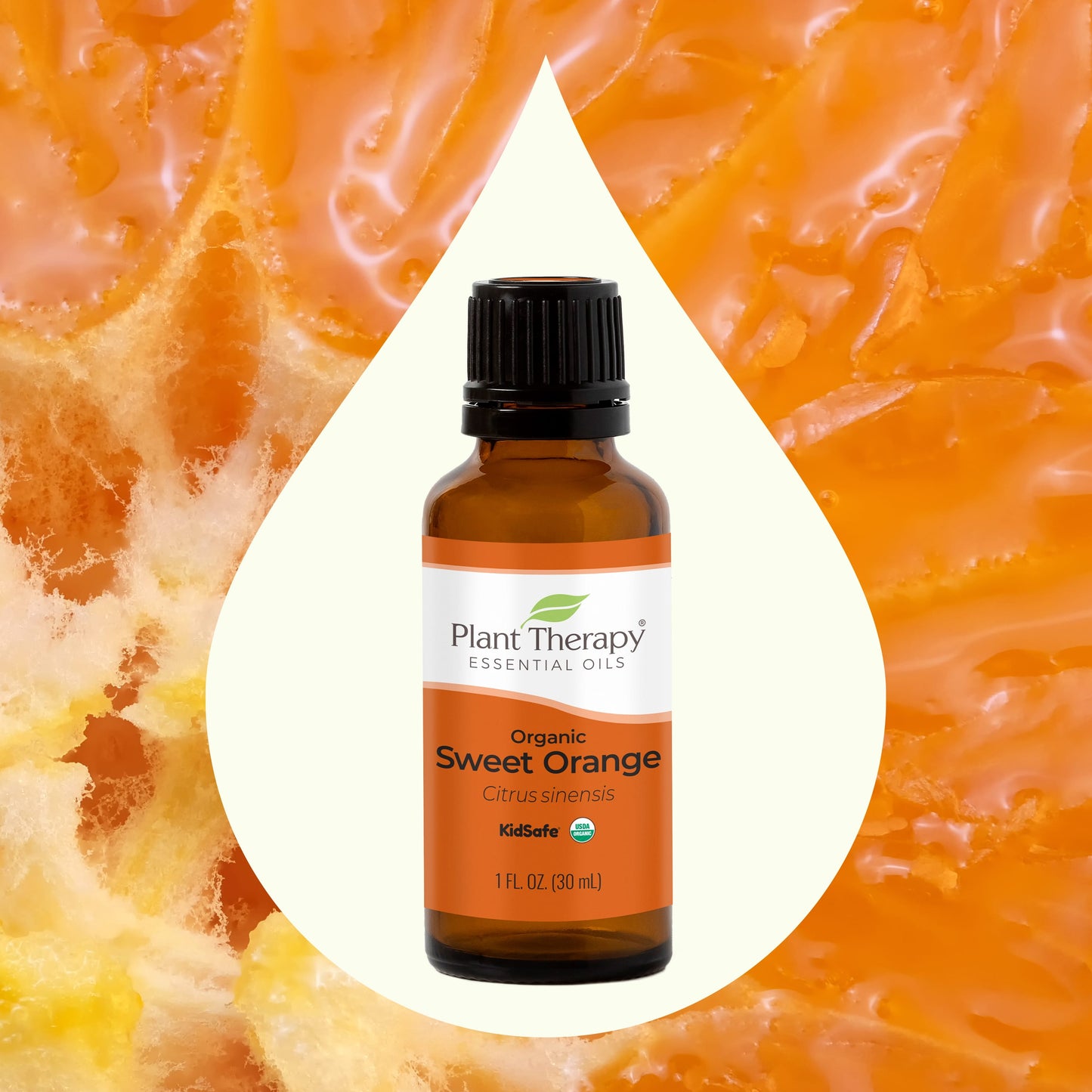 Organic Sweet Orange Essential Oil front label