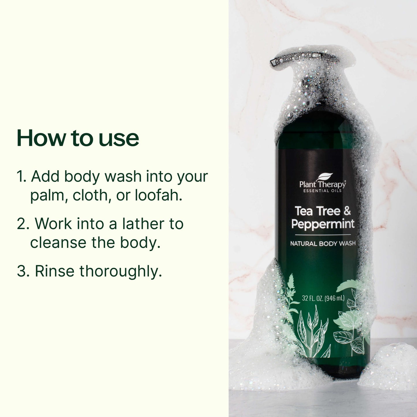 how to use Plant Therapy’s Tea Tree & Peppermint Natural Body Wash