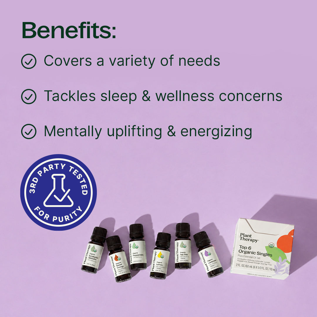Top 6 Organic Singles Essential Oil Set
