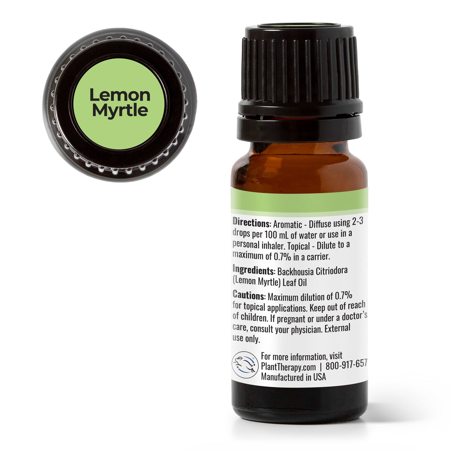 back label Lemon Myrtle Essential Oil