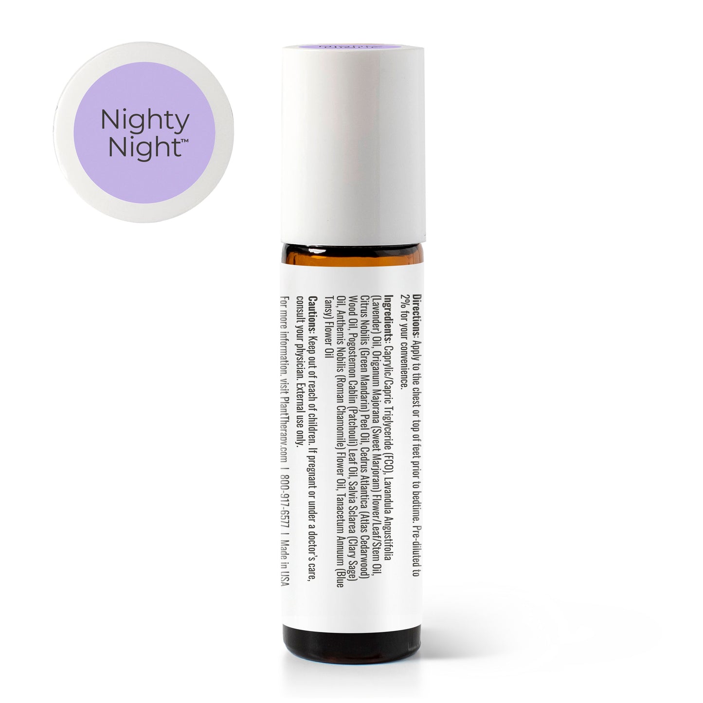 Nighty Night KidSafe Essential Oil Pre-Diluted Roll-On back ingredients panel