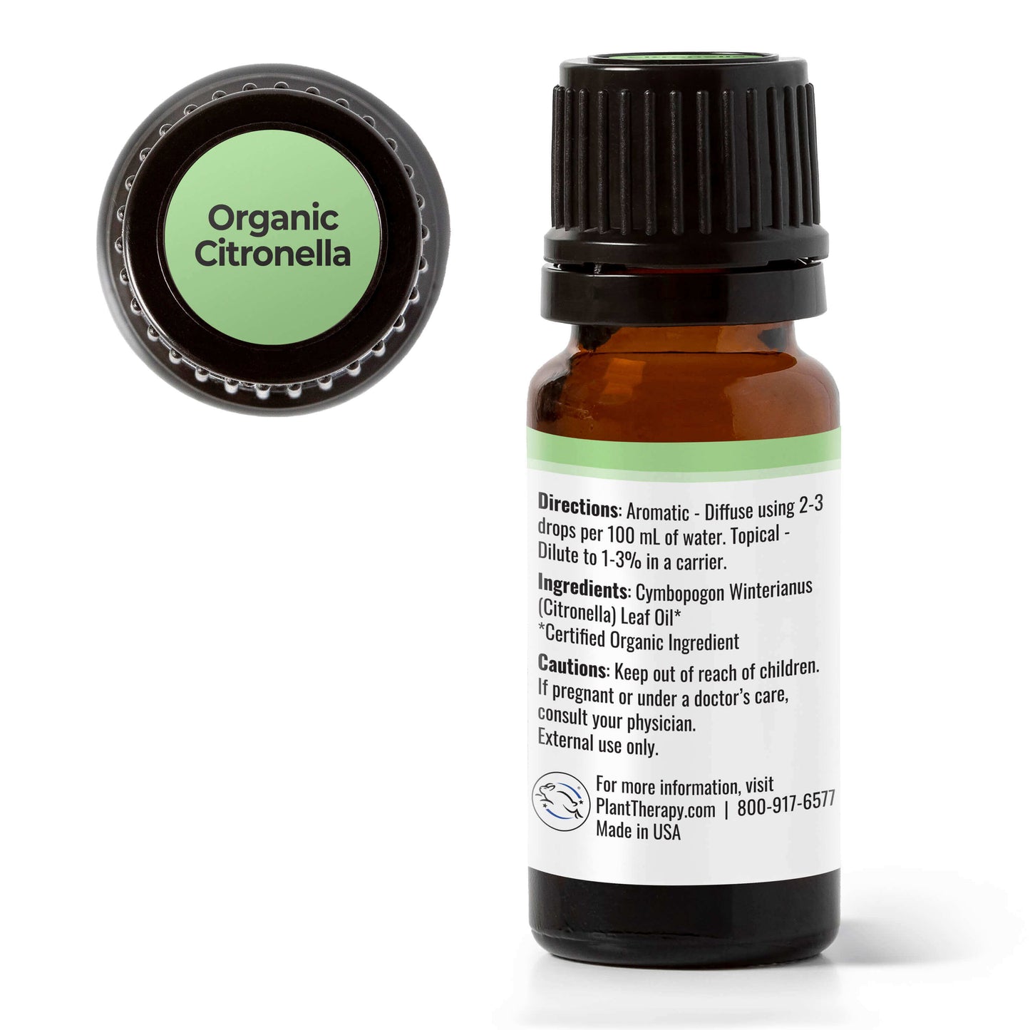 Back label Organic Citronella Essential Oil