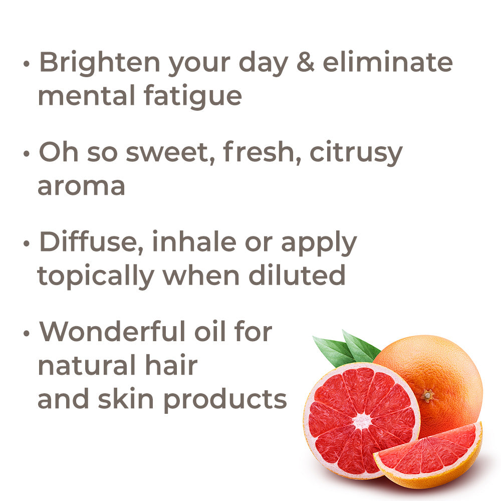 Pink Grapefruit Essential Oil, Uses, Benefits & Blends