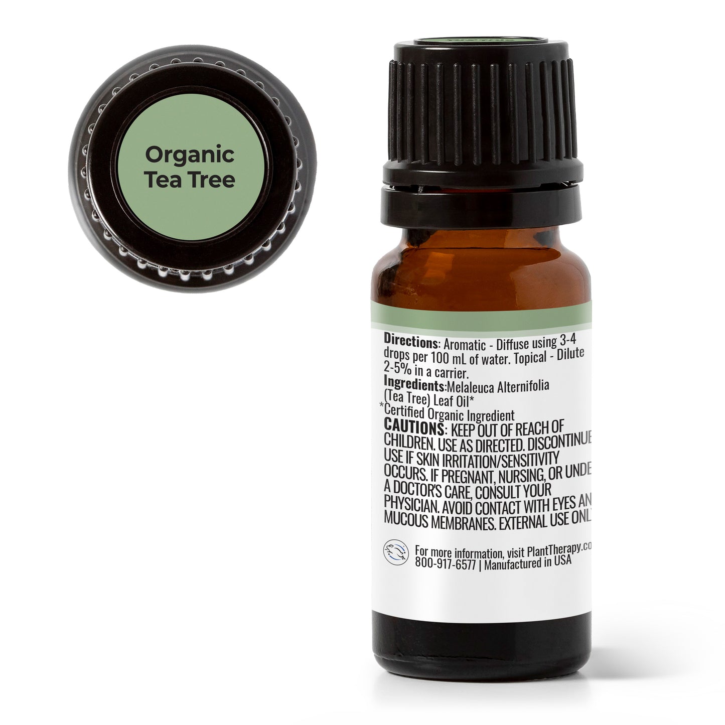 organic tea tree oil back label