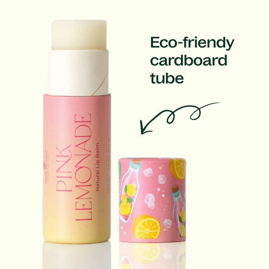 Pink Lemonade lip balm eco-friendly cardboard tube