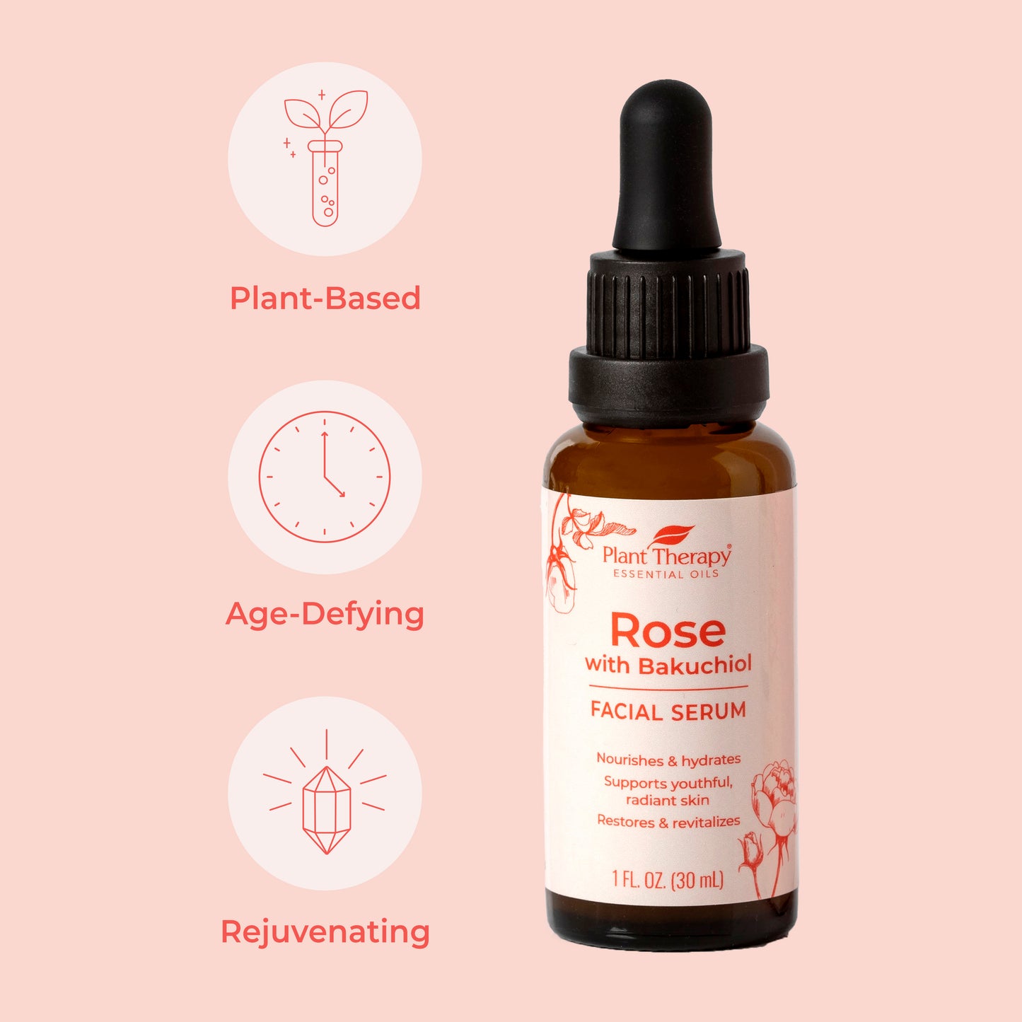 Rose Facial Serum benefits - plant based, age defying, rejuvinating