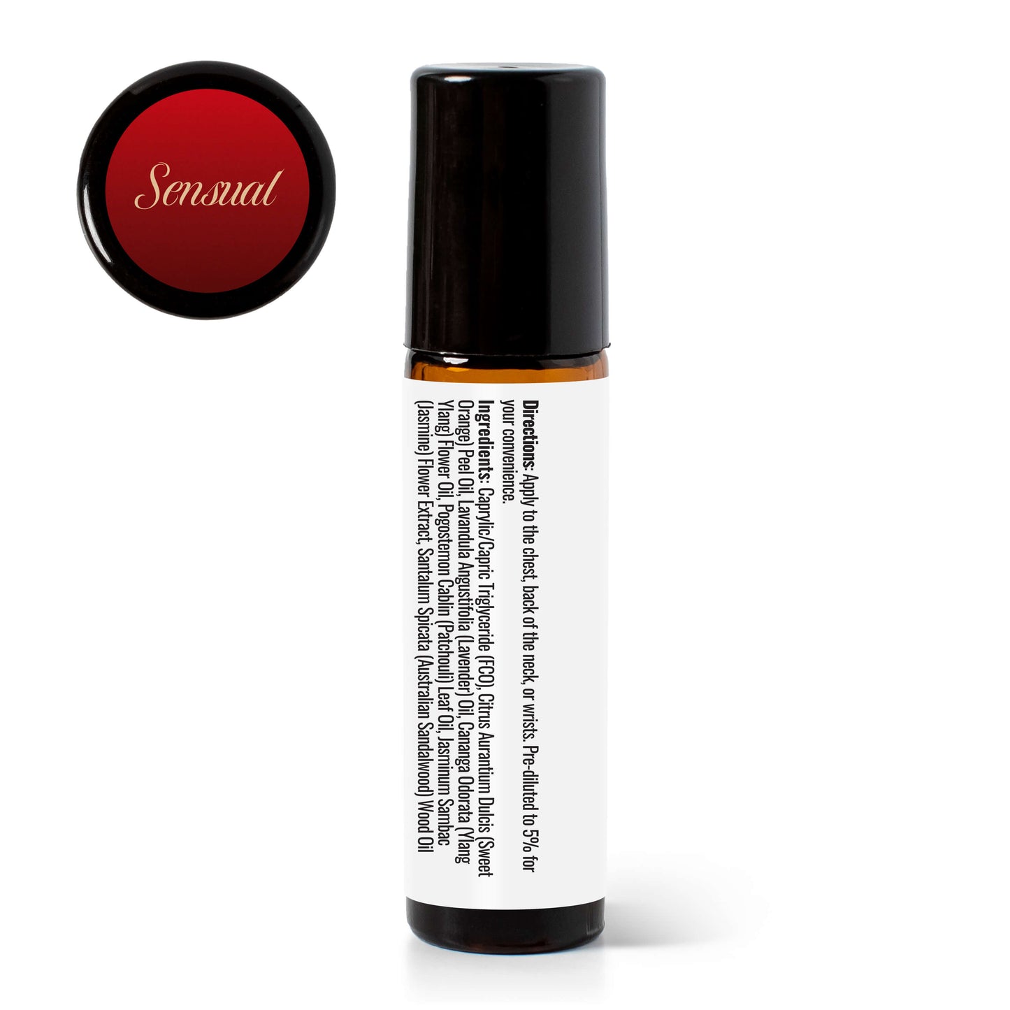 Sensual Essential Oil Blend Pre-Diluted Roll-On back label