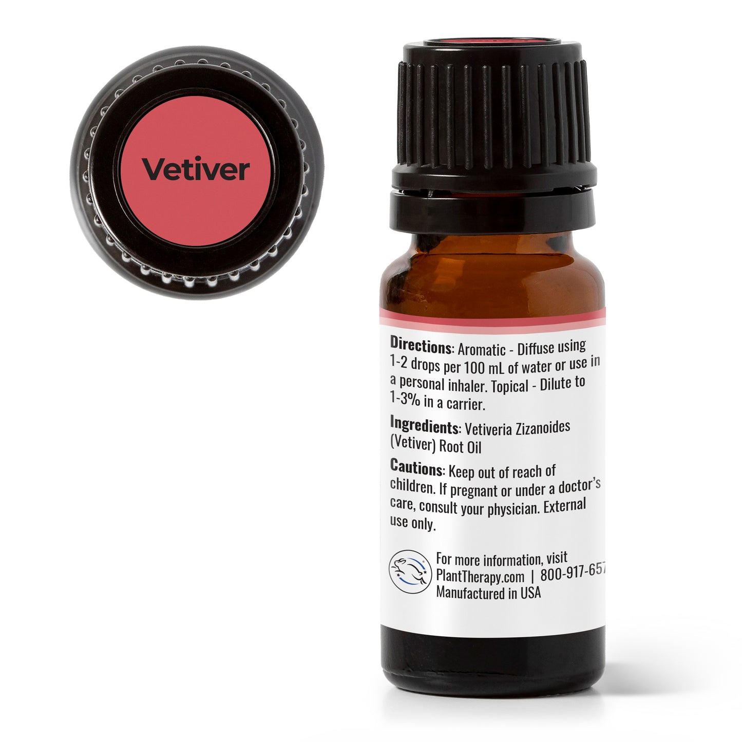 vetiver essential oil back label
