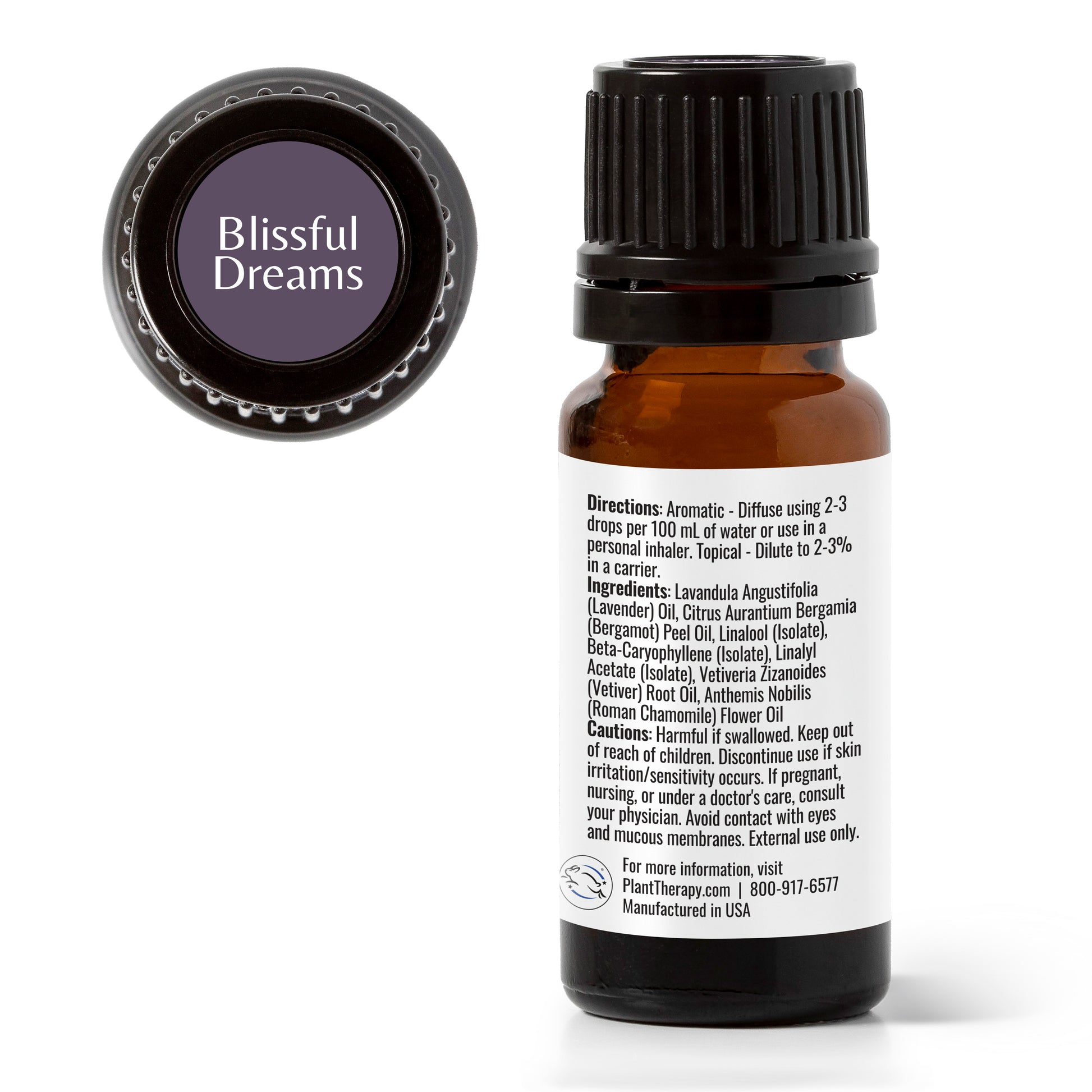 Plant Therapy Blissful Dreams Essential Oil Blend, for Relaxation While Supporting Quality Rest, Grounding and Soothing, Lovely Bedtime Aroma, 10 ml