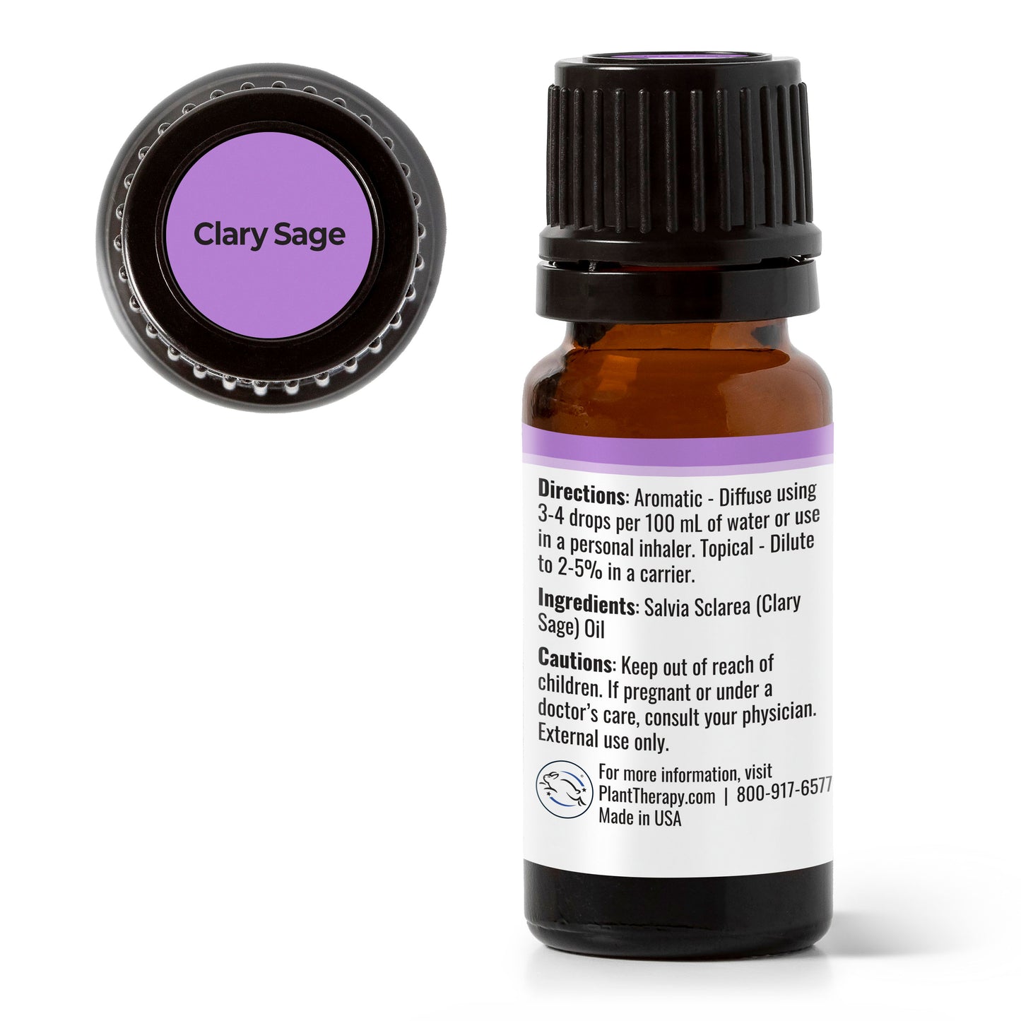 back label of Clary Sage Essential Oil