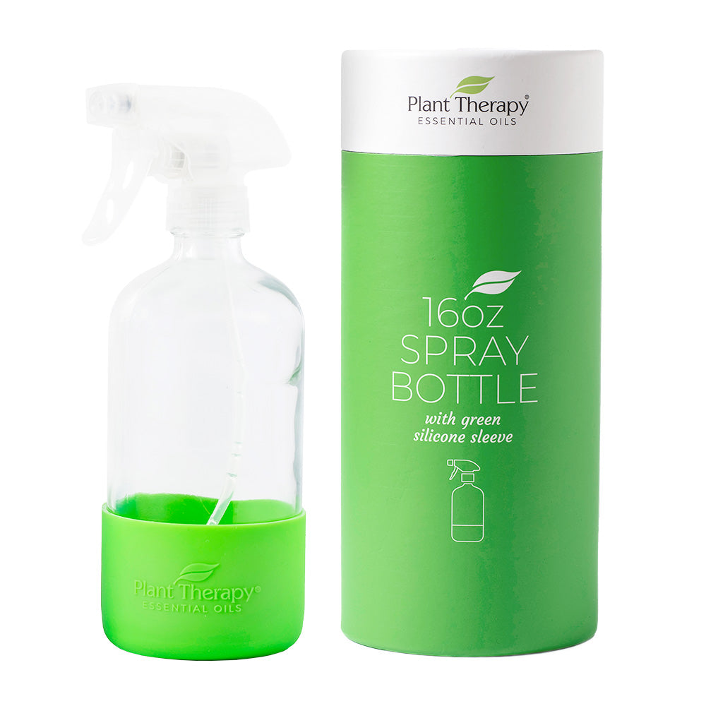 Glass Spray Bottle with Green Sleeve