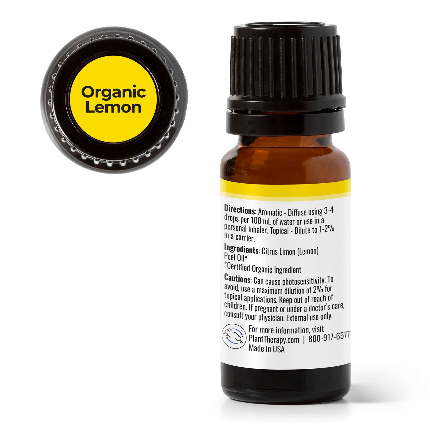 Organic Lemon Essential Oil back label