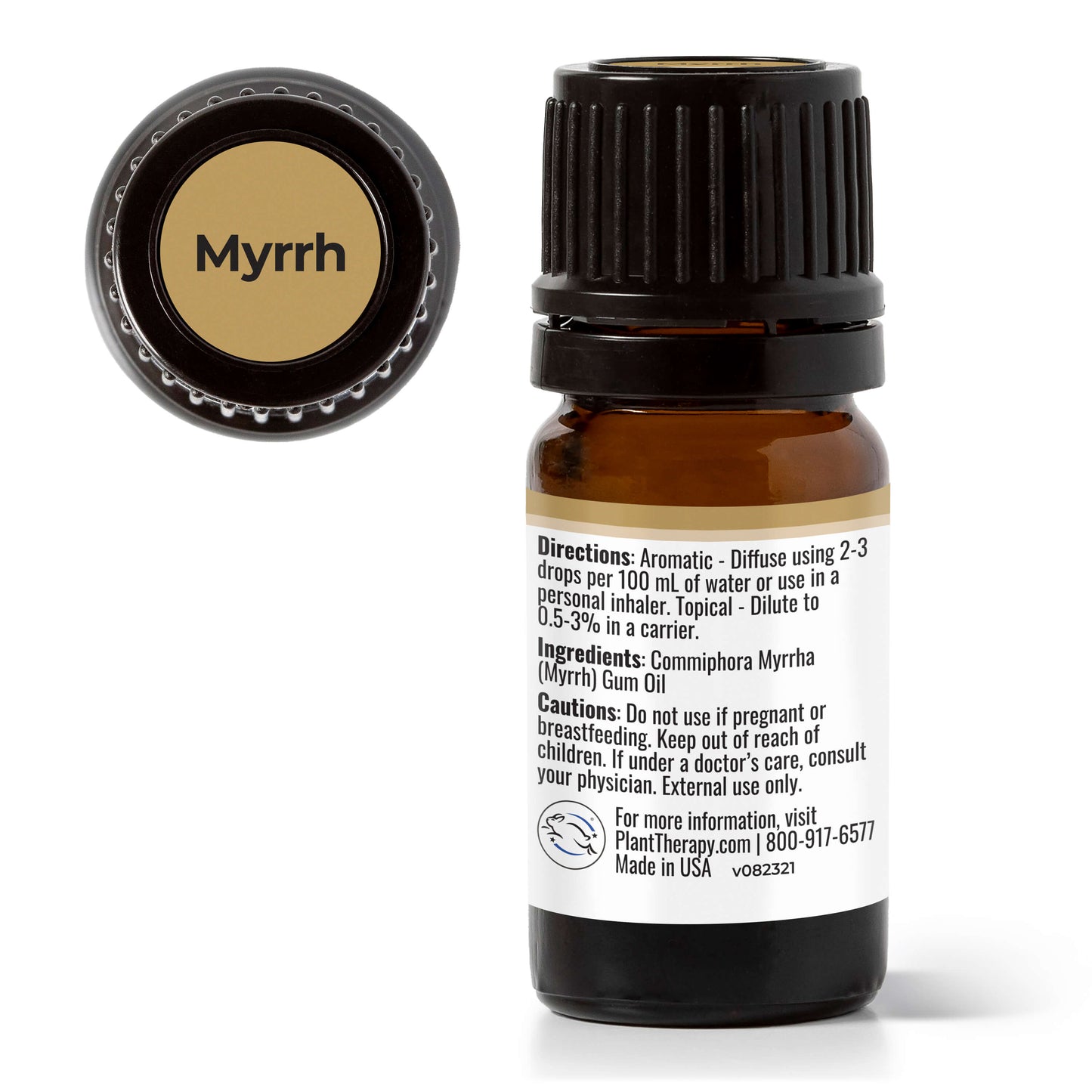 back label Myrrh Essential Oil