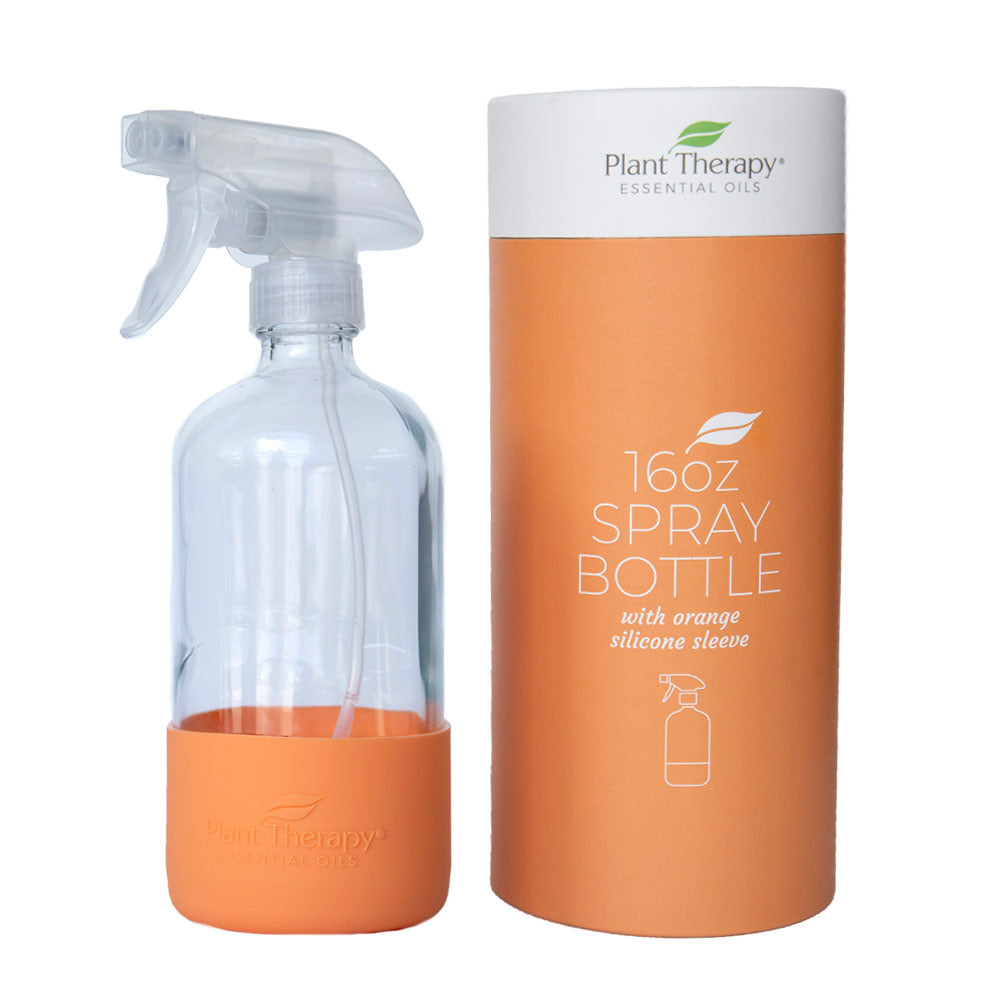 Glass Spray Bottle with Orange Sleeve