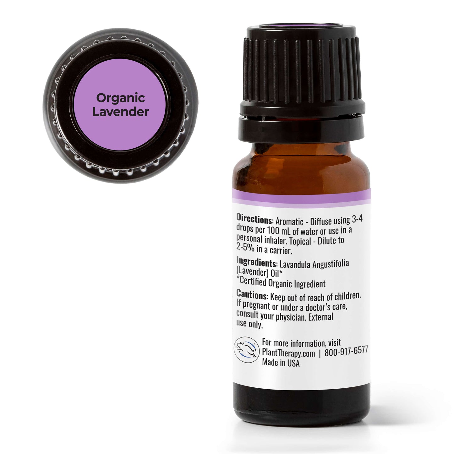 Organic Lavender Essential Oil back label