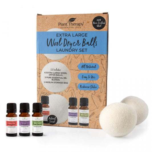 Plant Therapy Laundry Essentials - Natural Oils & Wool Balls for Freshness